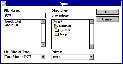 Open File in Windows 3.1