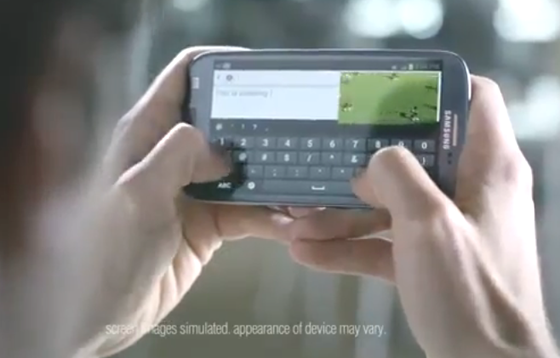 Screenshot of Samsung commercial